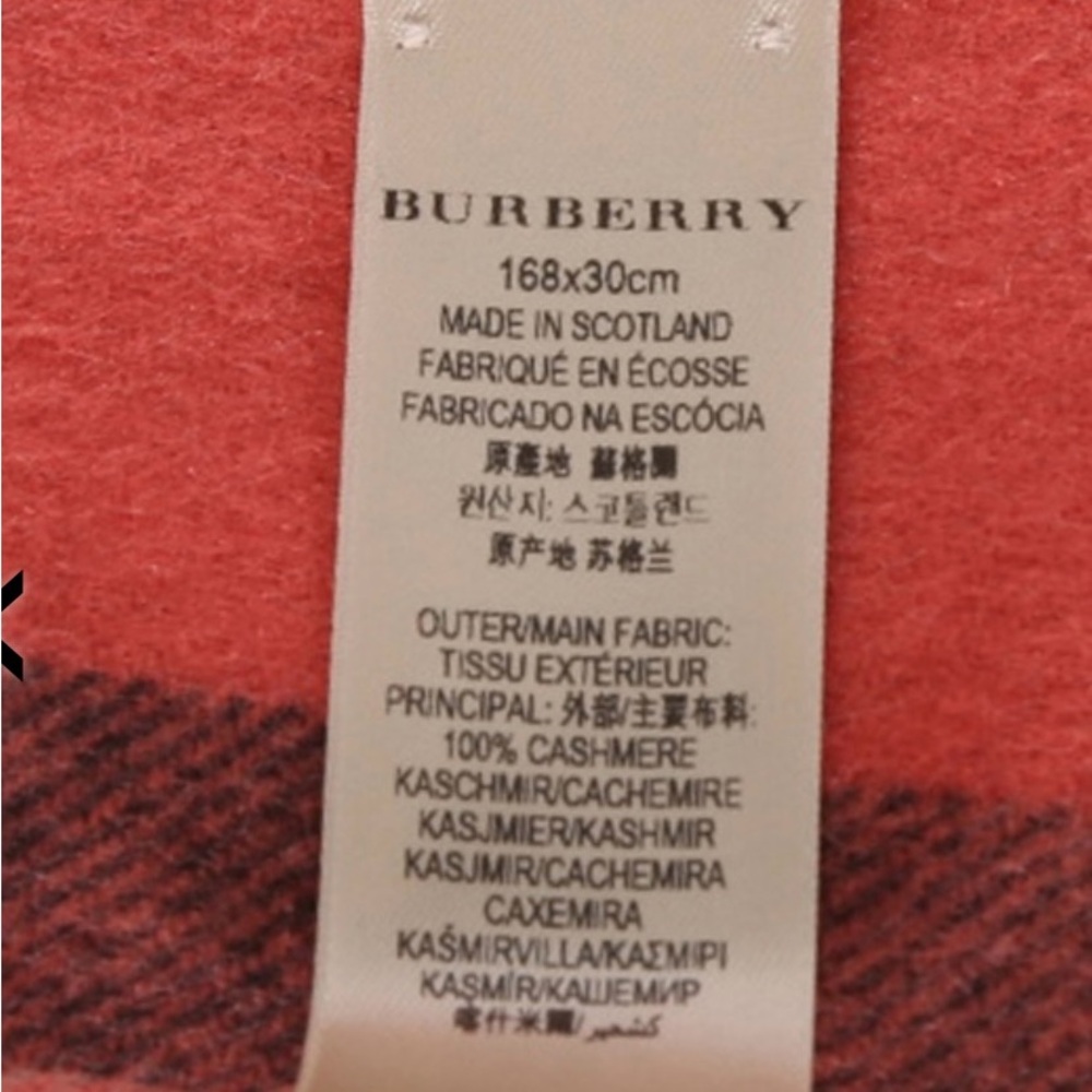 Burberry Classic Check Cashmere Scarf Salmon Pink - Picture 8 of 9